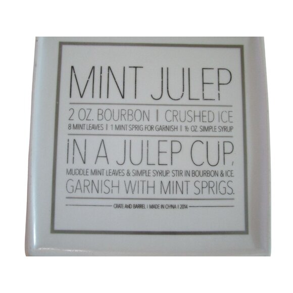 Crate Barrel Cocktail Recipe Plates Square Coupe 4 GUC Vintage 2014 - Picture 5 of 12